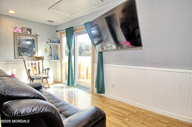 living room with wood-type flooring