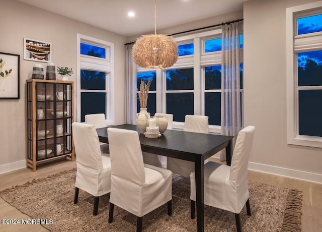 dining area featuring hardwood / wood-style flooring