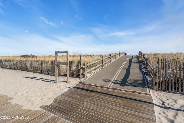 view of dock area