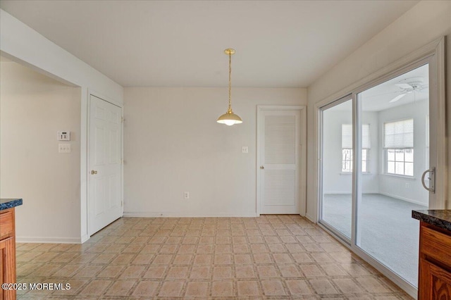 view of unfurnished dining area