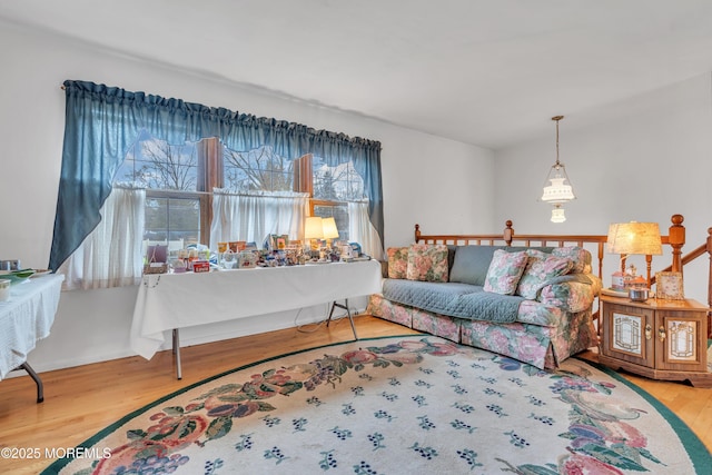 bedroom with wood-type flooring