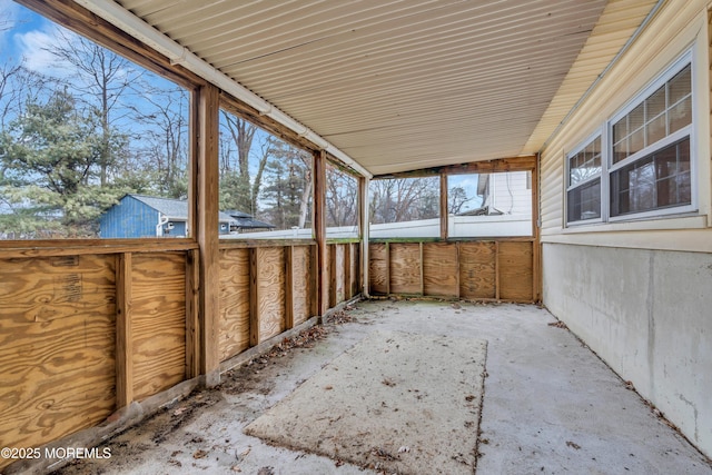 view of unfurnished sunroom