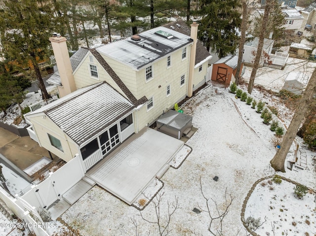 view of snowy aerial view