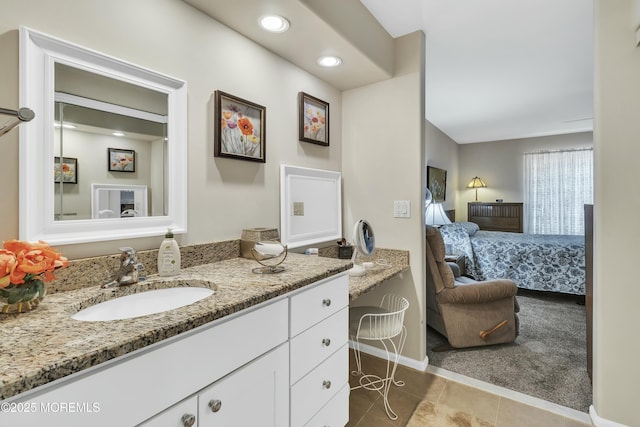 bathroom featuring vanity and tile patterned floors