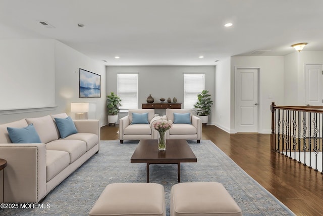 living room featuring hardwood / wood-style floors