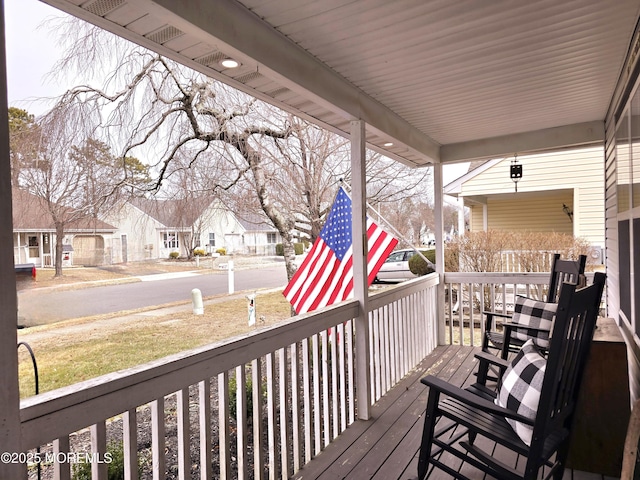 deck with a porch