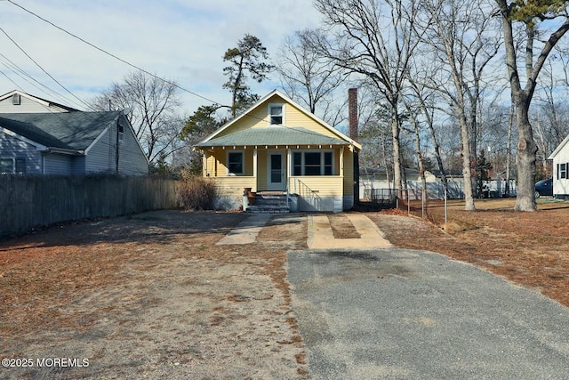 view of bungalow-style home