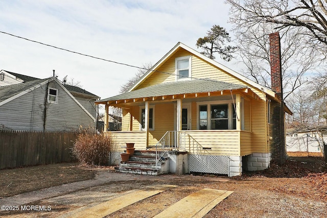 view of front facade featuring a porch