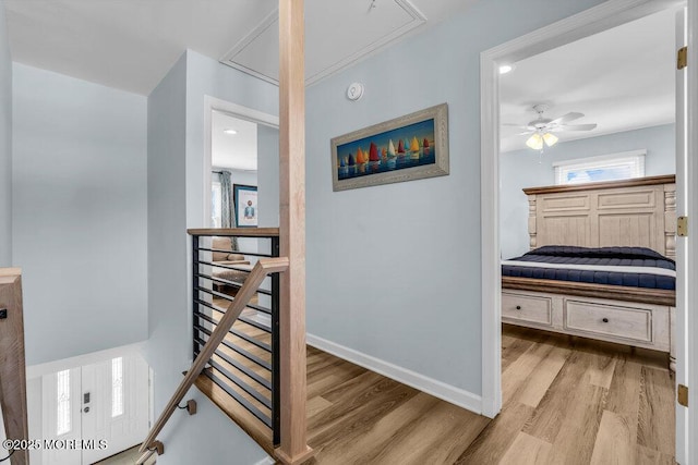 hallway featuring light wood-type flooring