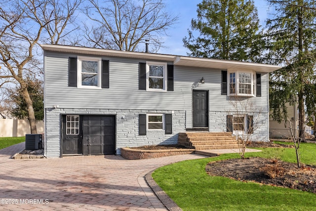 bi-level home with central AC unit