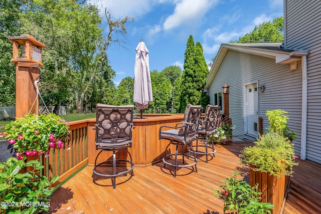 view of wooden deck