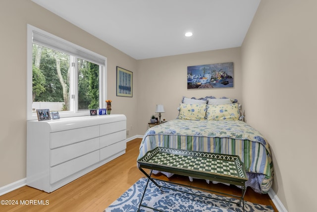 bedroom with wood-type flooring