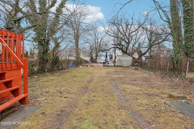 view of yard with fence