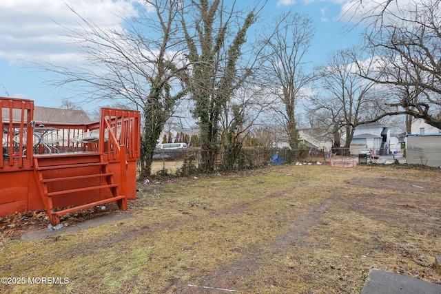view of yard featuring fence