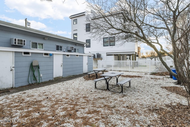 view of snow covered property