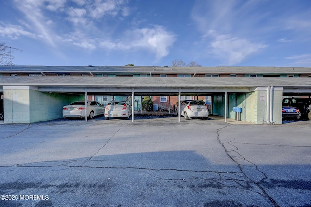 view of covered parking lot