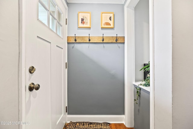 12 Edgewater Dr, Matawan, NJ 07747 - doorway to outside featuring baseboards