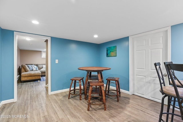 12 Edgewater Dr, Matawan, NJ 07747 - dining area with wood finished floors, baseboards, and recessed lighting