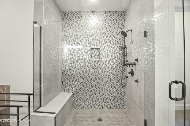 bathroom featuring walk in shower