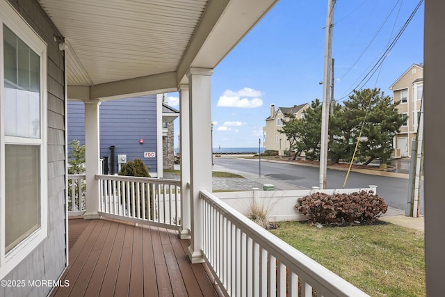 deck with a porch