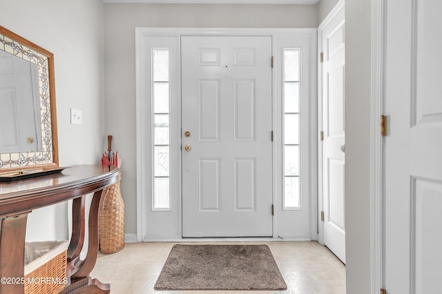 view of tiled entrance foyer