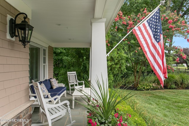 view of patio with fence