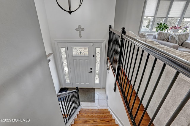 foyer featuring wood-type flooring