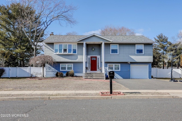 split foyer home with a garage