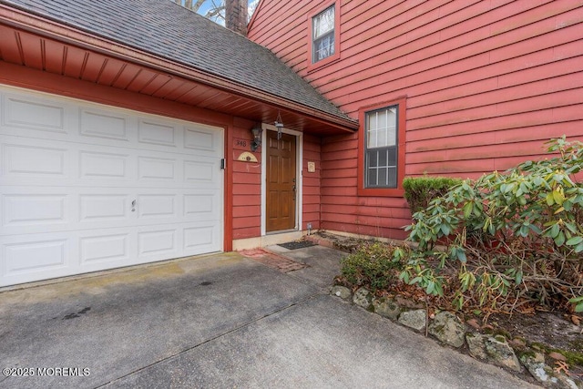 property entrance featuring a garage