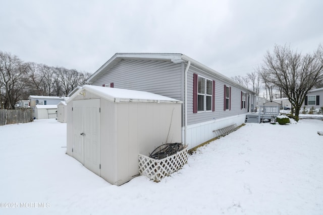 view of snowy exterior