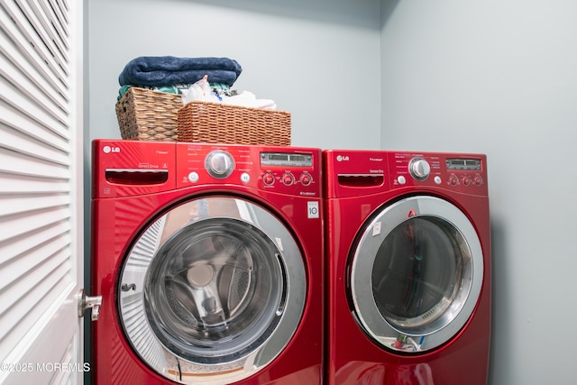 laundry area featuring washer and dryer