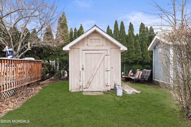 view of shed