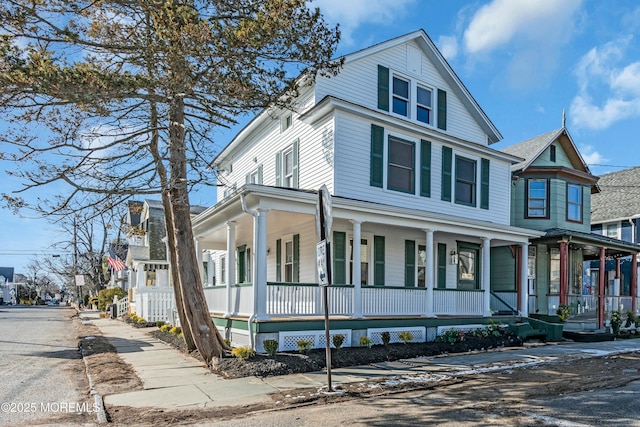 view of front facade featuring covered porch