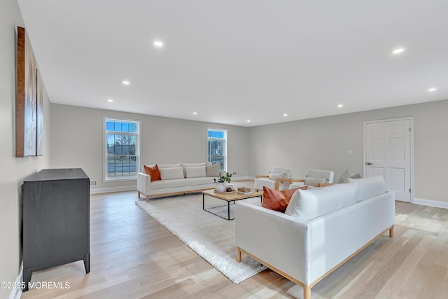 living room featuring light hardwood / wood-style floors