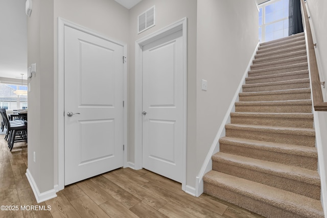 entryway featuring hardwood / wood-style flooring