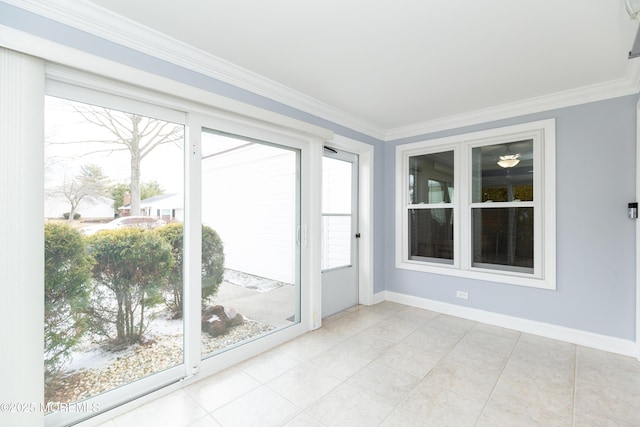 view of unfurnished sunroom