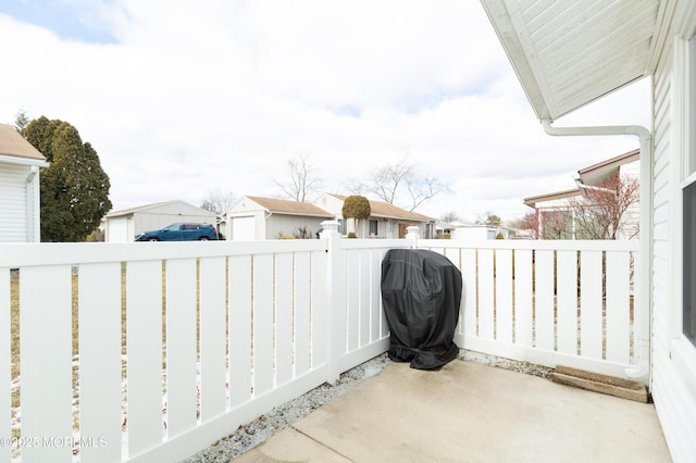 view of patio / terrace featuring a grill