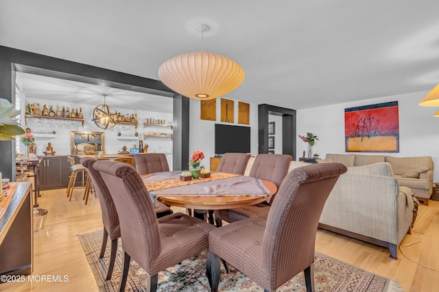 dining room featuring light hardwood / wood-style floors