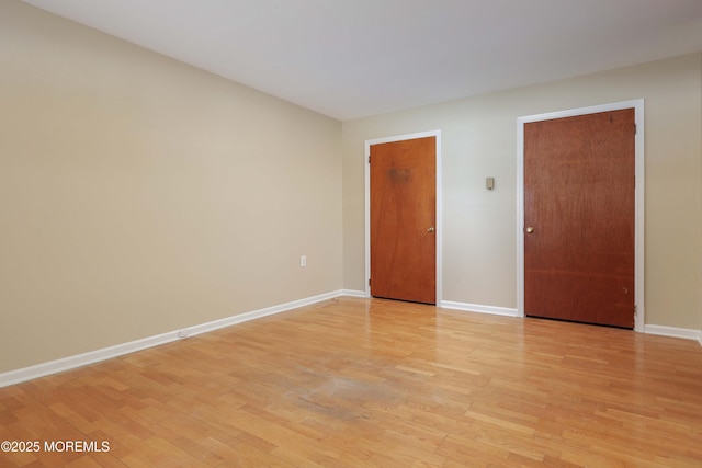 empty room featuring light wood-type flooring