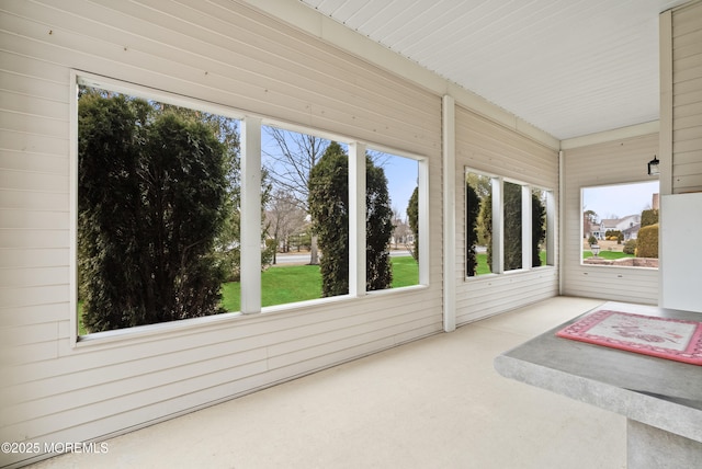 view of unfurnished sunroom