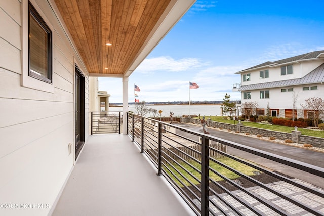 balcony with a water view