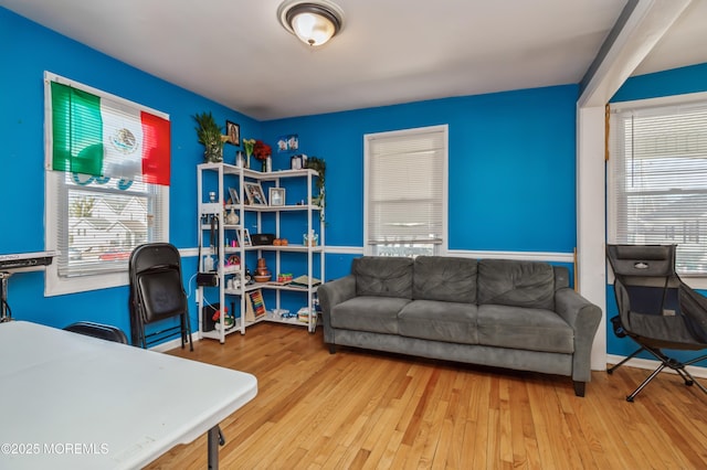 office space featuring light hardwood / wood-style flooring