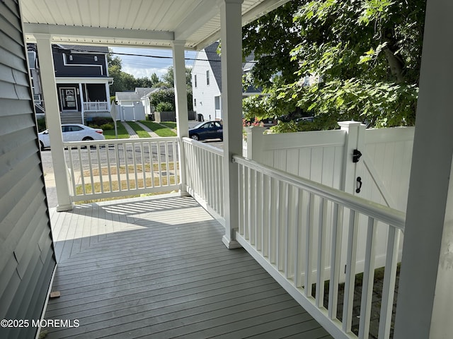 deck with a porch