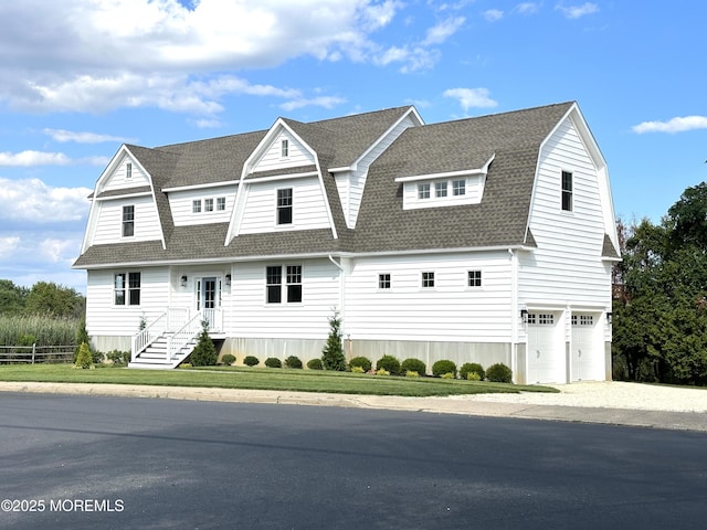 view of front of house with a garage