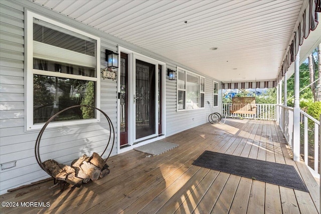 deck with covered porch