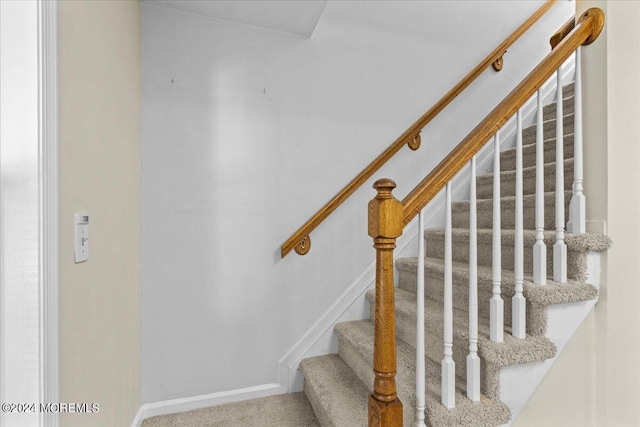 stairs with carpet floors