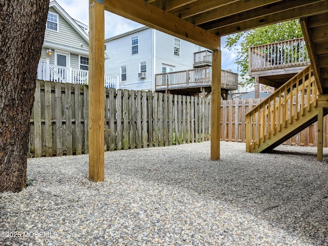 view of patio with a wooden deck and cooling unit