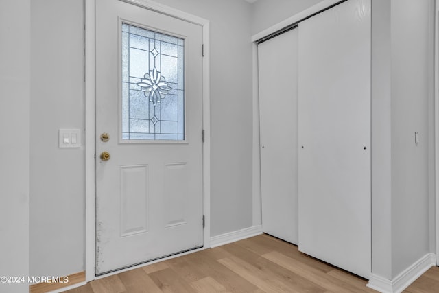 entrance foyer with light hardwood / wood-style flooring