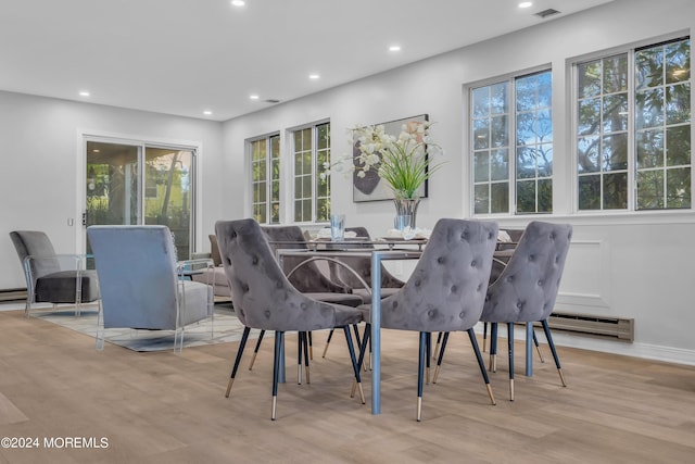 dining area featuring light hardwood / wood-style flooring