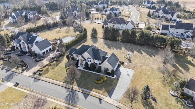 aerial view with a residential view